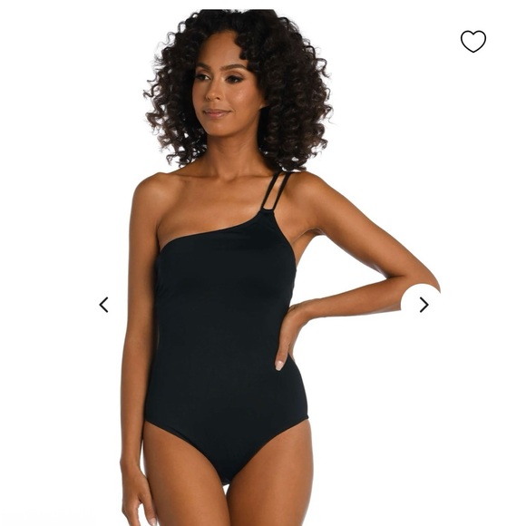La Blanca Other - La Blanca Island Goddess Lace Back One Shoulder One Piece - Black
